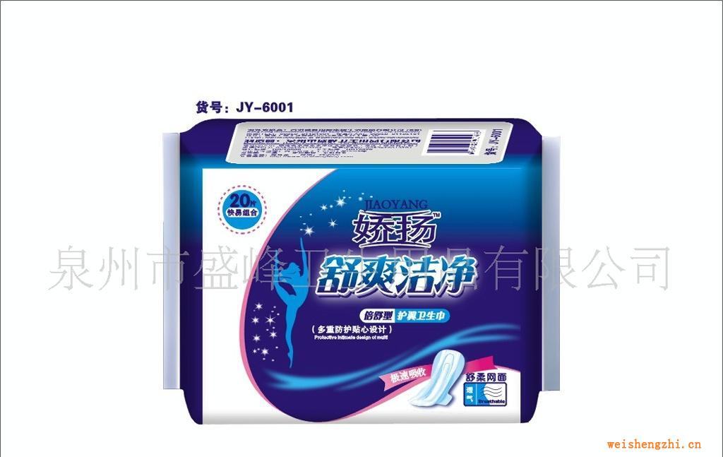 廠家直銷《嬌揚舒爽潔凈系列》20片快易組合網(wǎng)衛(wèi)生巾