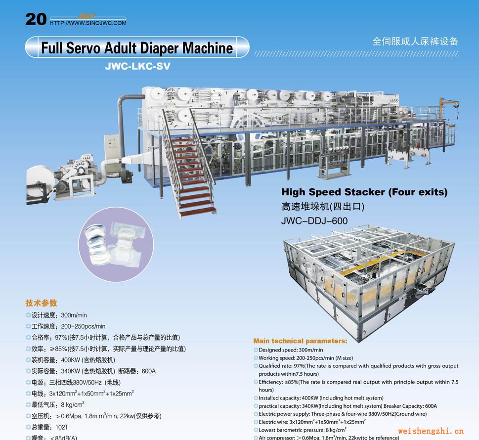 全伺服成人尿褲生產(chǎn)線、紙尿褲機、訓(xùn)練褲生產(chǎn)線（JWC-LKC-SV)